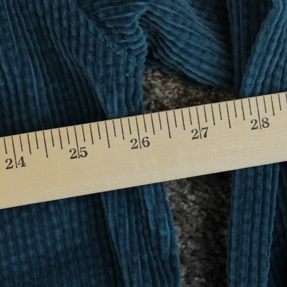 L.L. Bean Vintage 90s Womens 2XL Teal Wide Wale Corduroy Shacket Shirt Jacket - Picture 5 of 6